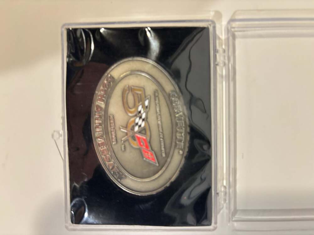 Chevrolet Corvette 50th Anniversary Commemorative Coin in Display Case